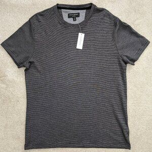 Banana Republic Factory black gray striped t-shirt medium NWT